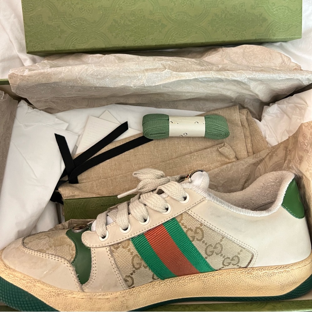 Gucci Womens Screener Leather Sneaker - Picture 9 of 11